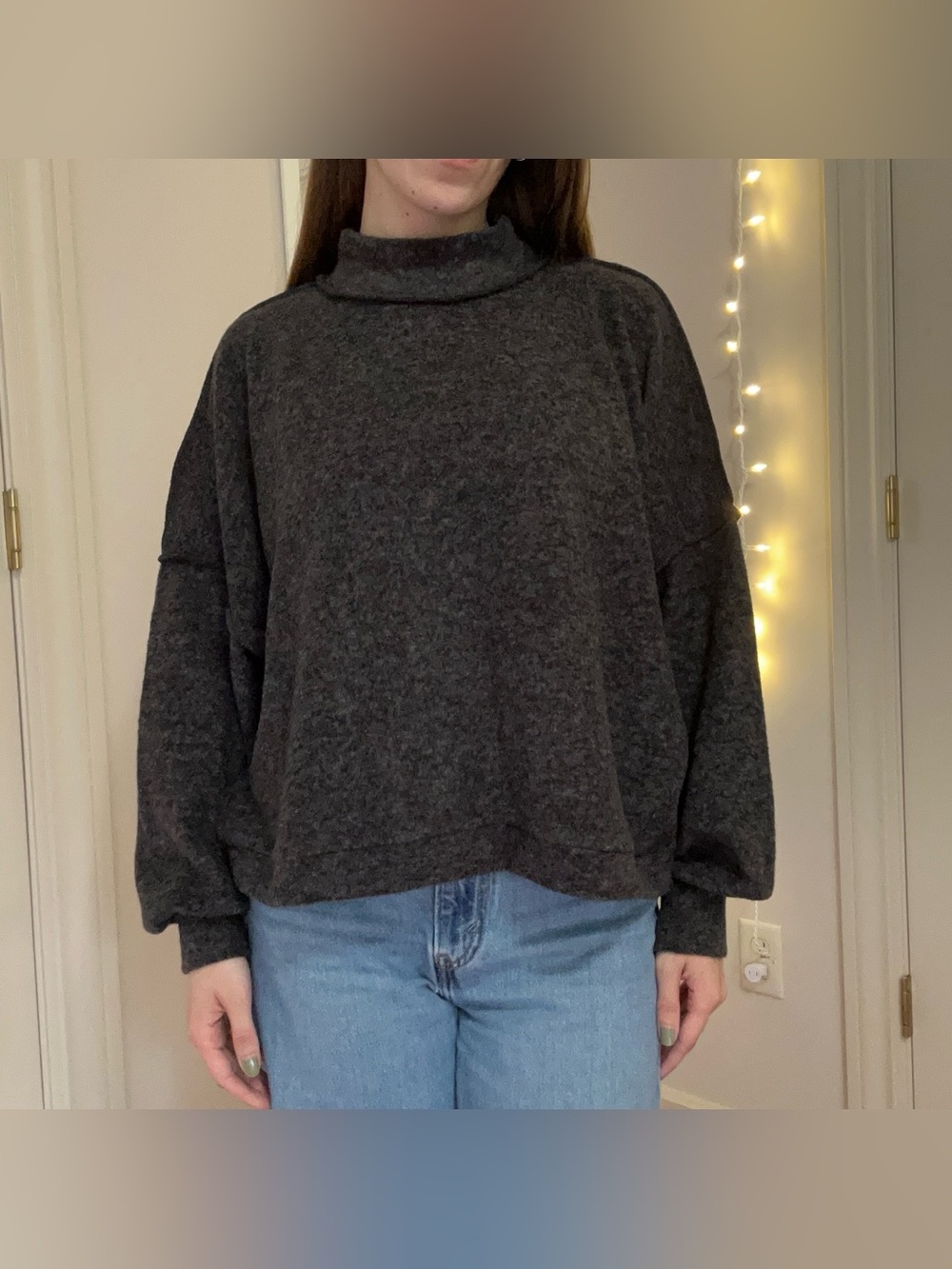 Dark Grey Long Sleeve Top